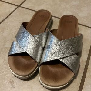 UGG Women’s silver sandals. Size 7.5. Good condition